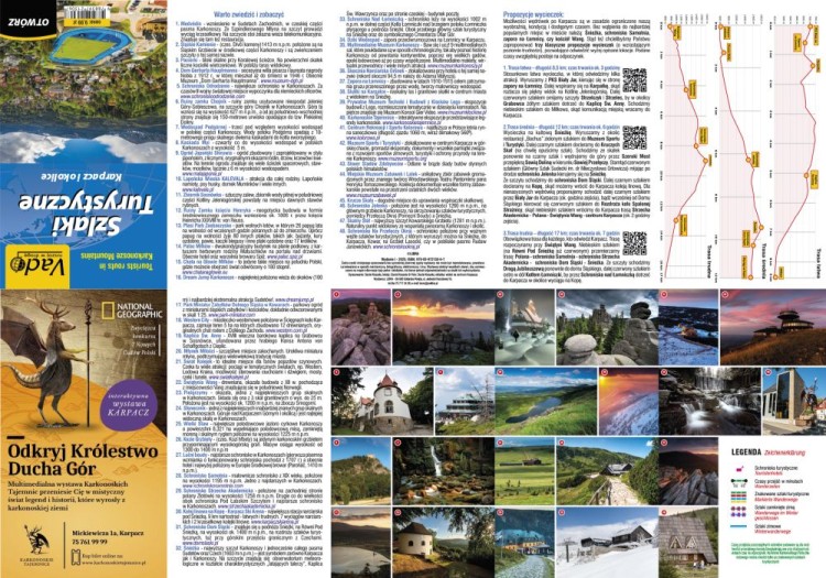 Karpacz i okolice / Szlaki turystyczne Karpacza. Laminowana mapa turystyczna wydawnictwa Libra. Strona druga