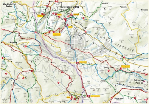 Świeradów-Zdrój i okolice / Szlaki turystyczne Świeradowa-Zdroju. Laminowana mapa turystyczna wydawnictwa Libra. Strona pierwsza