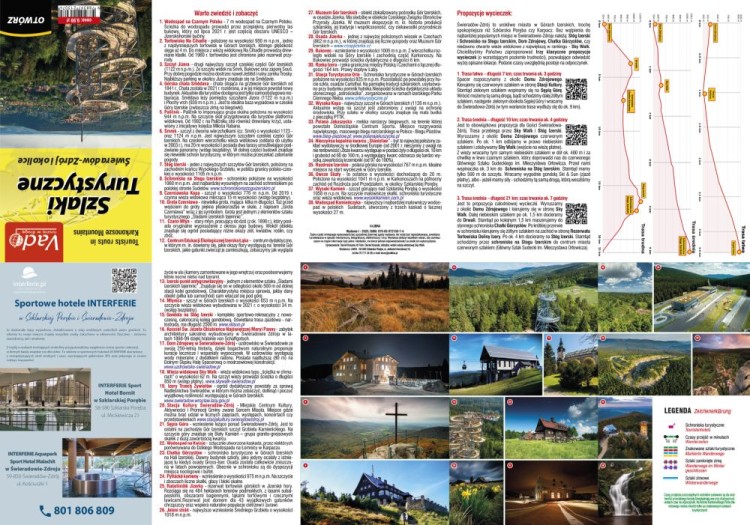 Świeradów-Zdrój i okolice / Szlaki turystyczne Świeradowa-Zdroju. Laminowana mapa turystyczna wydawnictwa Libra. Strona druga