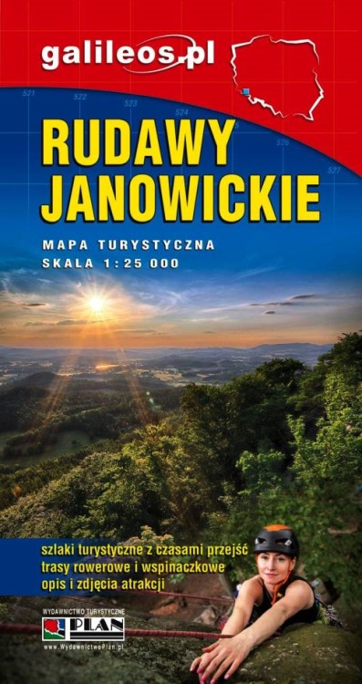 Rudawy Janowickie 1:25 000. Mapa turystyczna wydawnictwa Galileos. Okładka