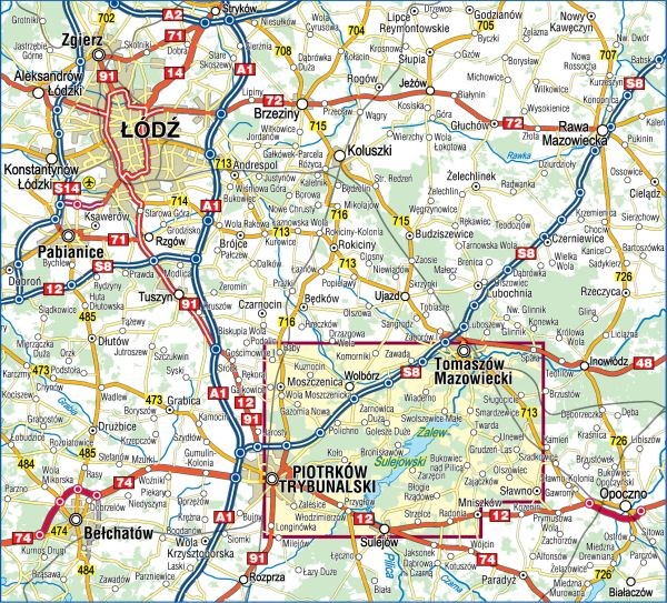 Zalew Sulejowski i okolice 1:40 000. Mapa turystyczna wydawnictwa Compass. Zasięg