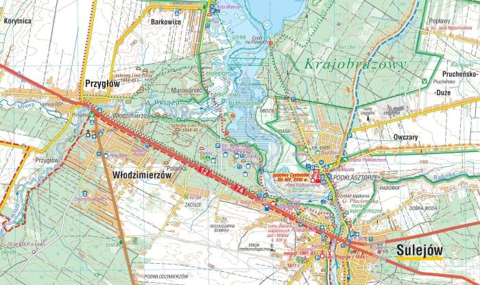 Zalew Sulejowski i okolice 1:40 000. Mapa turystyczna wydawnictwa Compass. Fragment 1