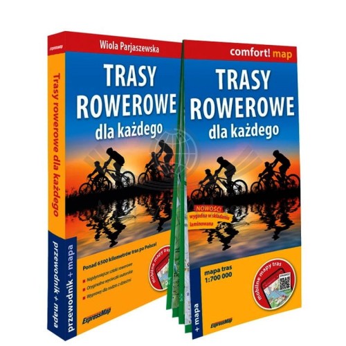 Trasy rowerowe dla każdego 2 w 1. Przewodnik + laminowana mapa wydawnictwa ExpressMap. Okładka