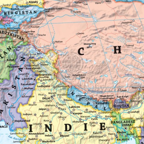 Świat 1:25 000 000. Mapa polityczna. Wersja magnetyczna. Fragment 1