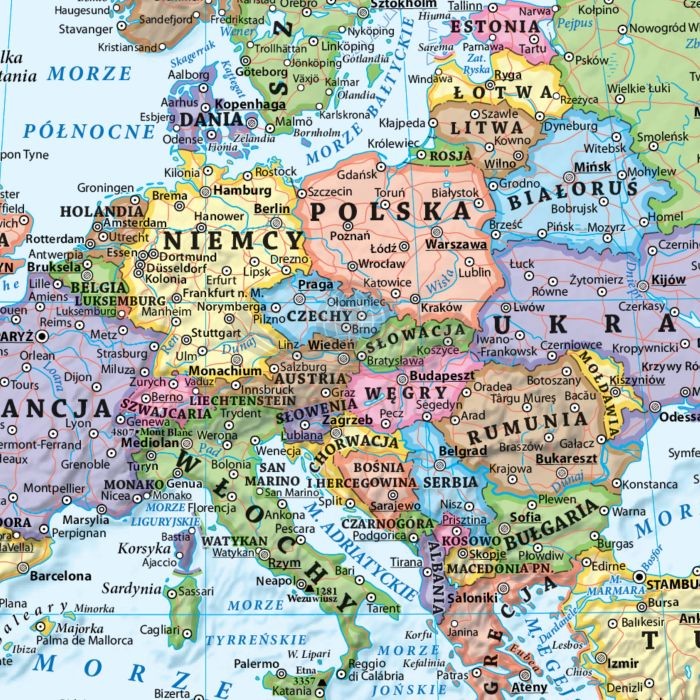 Świat 1:25 000 000. Mapa polityczna. Wersja magnetyczna. Fragment 2