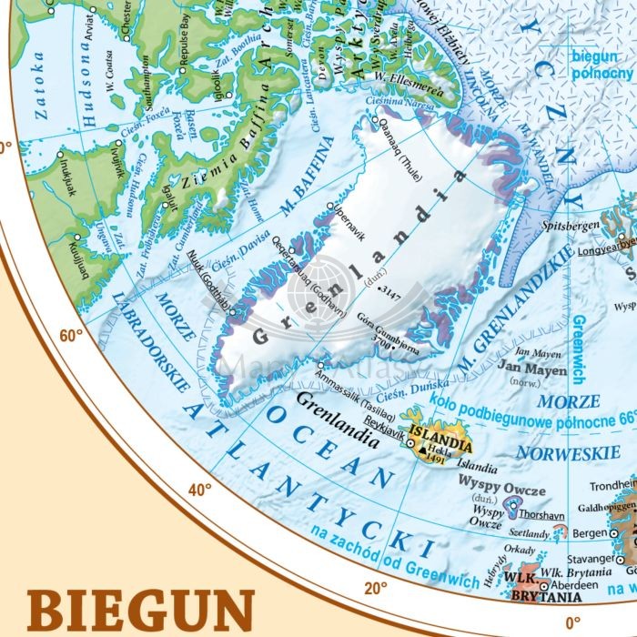 Świat 1:25 000 000. Mapa polityczna. Wersja magnetyczna. Fragment 4