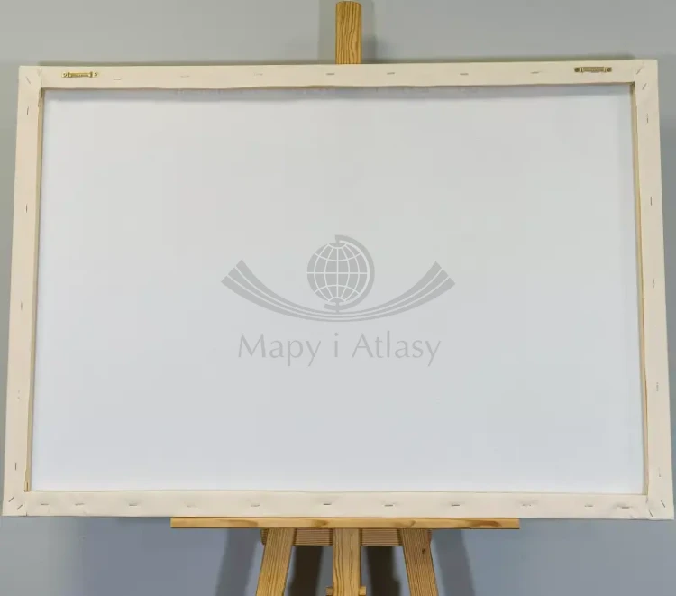 Świat 1:25 000 000. Mapa ścienna polityczna. Na płótnie Canvas. Oprawa