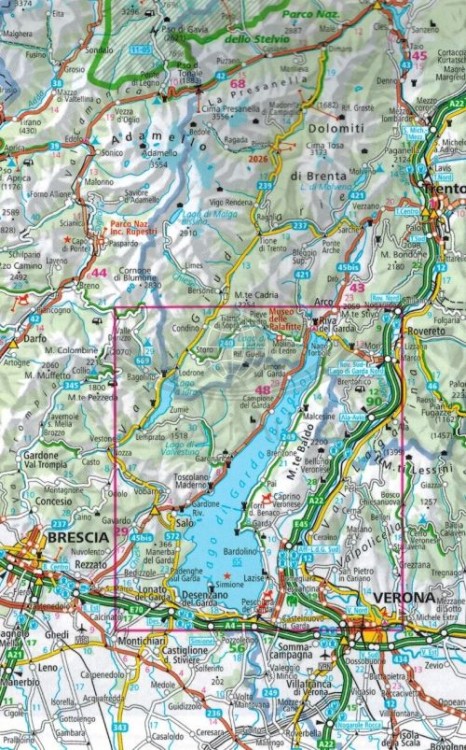 Jezioro Garda / Gardasee 1:50 000. Wodoodporna mapa turystyczna wydawnictwa Kummerly+Frey. Zasięg