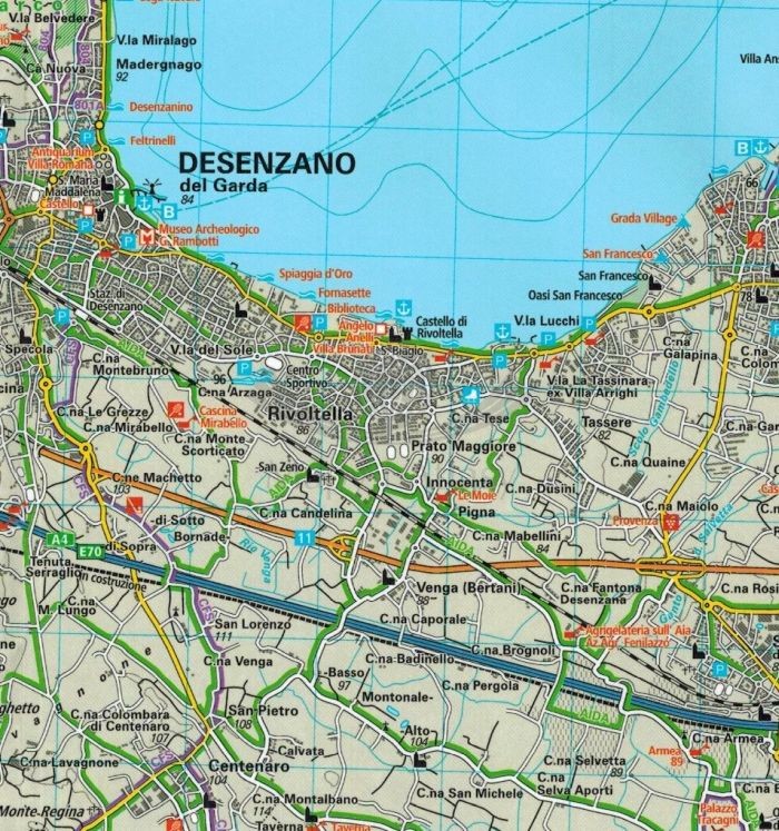 Jezioro Garda / Gardasee 1:50 000. Wodoodporna mapa turystyczna wydawnictwa Kummerly+Frey. Fragment 2