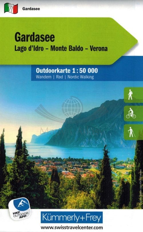 Jezioro Garda / Gardasee 1:50 000. Wodoodporna mapa turystyczna. Wyd. 2025. Kummerly+Frey