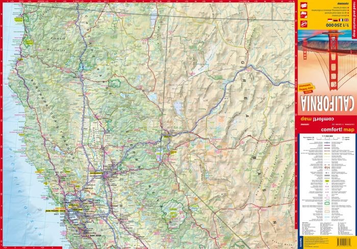 Kalifornia 1:1 250 000. Laminowana mapa samochodowo-turystyczna wydawnictwa ExpressMap. Pierwsza strona