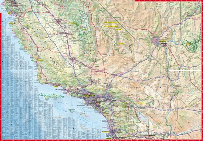 Kalifornia 1:1 250 000. Laminowana mapa samochodowo-turystyczna wydawnictwa ExpressMap. Druga strona