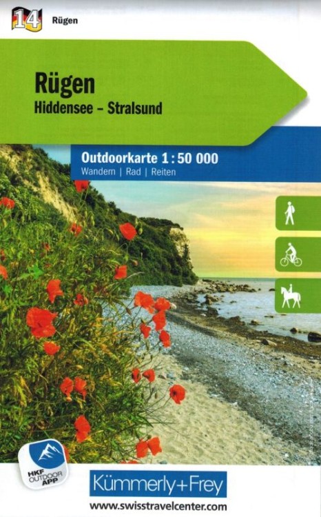 Rugia 1:50 000. Wodoodporna mapa turystyczna wydawnictwa Kummerly+Frey. Okładka