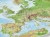 Europa 1:16 000 000. Mapa plastyczna 39 x 29 cm. Georelief. Fragment