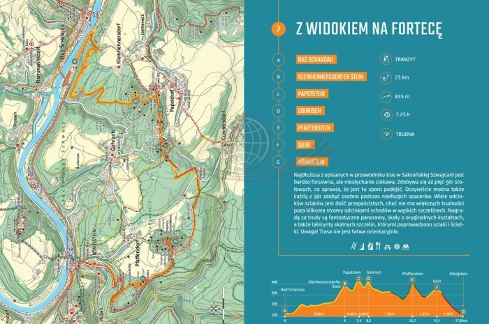 Saksońska i Czeska Szwajcaria. Przewodnik trek&travel wydawnictwa Bezdroża. Przykładowe strony 1