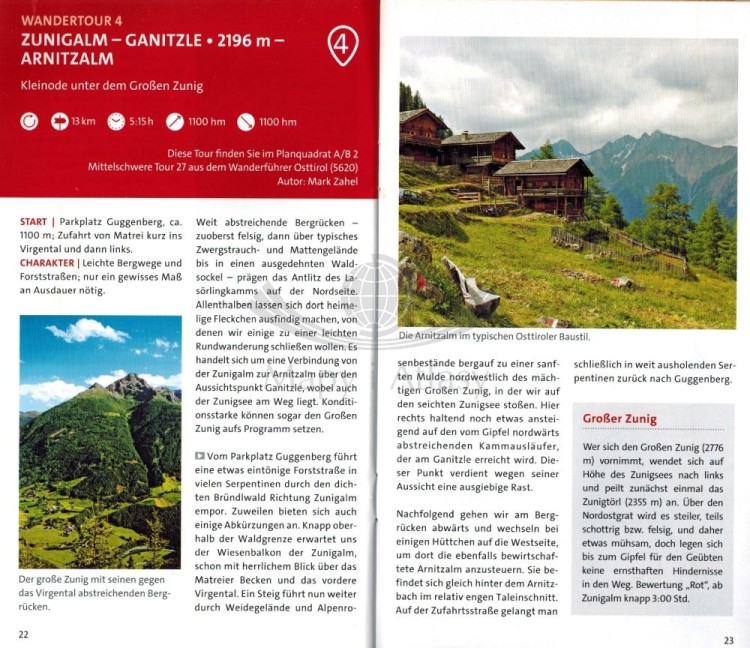 Lienz, Schobergruppe. Nationalpark Hohe Tauern. Wodoodporna mapa turystyczna 48 wydawnictwa Kompass. Informator - przykładowe strony 1
