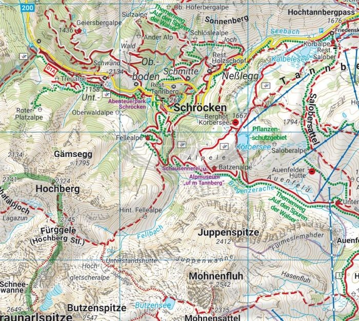 Arlberg, Lech 1:35 000. Wodoodporna mapa turystyczna WK 5504 wydawnictwa Freytag & Berndt. Fragment