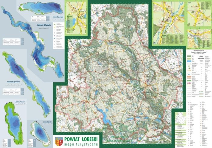 Powiat Łobeski 1:75 000. Mapa turystyczna wydawnictwa Eko-Map. Pierwsza strona