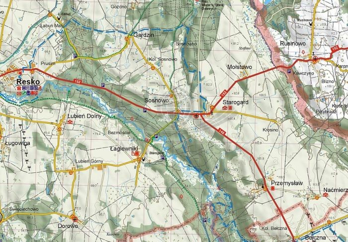 Powiat Łobeski 1:75 000. Mapa turystyczna wydawnictwa Eko-Map. Fragment 1