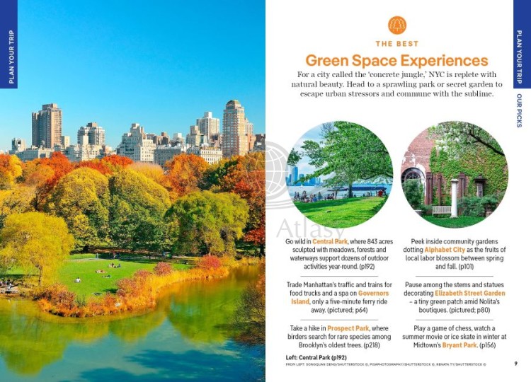 Nowy Jork / New York City. Przewodnik Pocket z planem miasta wydawnictwa Lonely Planet. Przykładowe strony 1