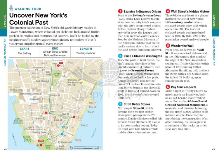 Nowy Jork / New York City. Przewodnik Pocket z planem miasta wydawnictwa Lonely Planet. Przykładowe strony 5