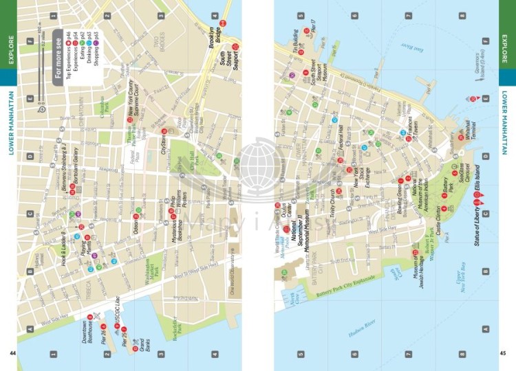 Nowy Jork / New York City. Przewodnik Pocket z planem miasta wydawnictwa Lonely Planet. Przykładowe strony 6