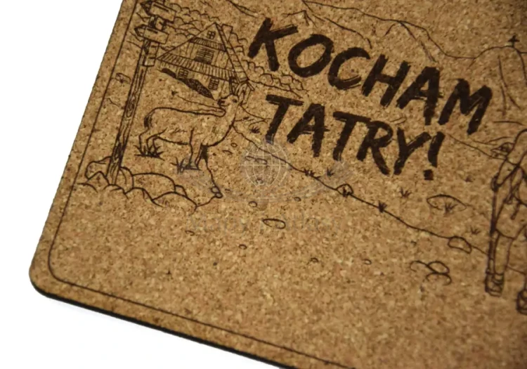 Kocham Tatry. Zestaw: 4 x korkowa podkładka pod kubek