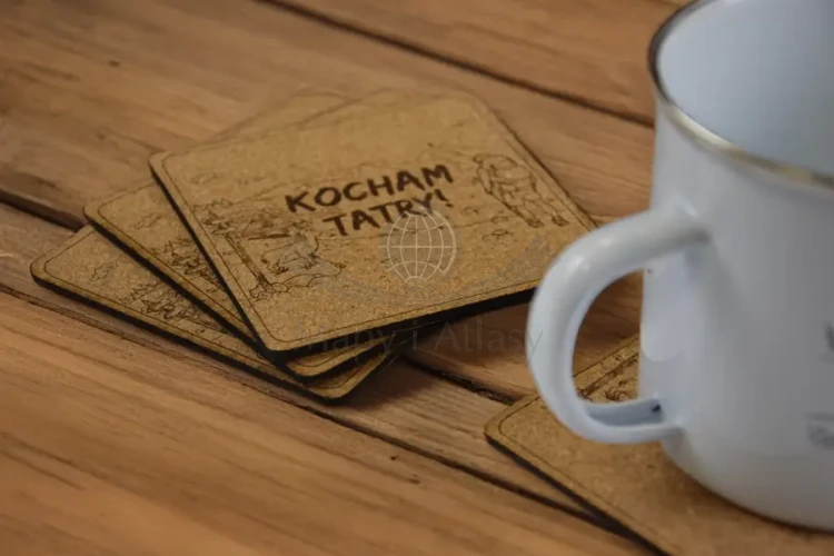 Kocham Tatry. Zestaw: 4 x korkowa podkładka pod kubek