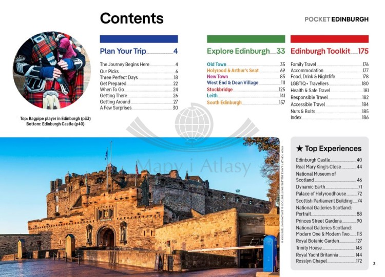 Edynburg / Edinburgh. Przewodnik Pocket z planem miasta wydawnictwa Lonely Planet. Spis treści