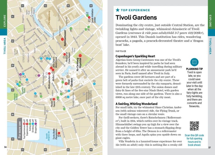 Kopenhaga / Copenhagen. Przewodnik Pocket z mapą wydawnictwa Lonely Planet. Przykładowe strony 4