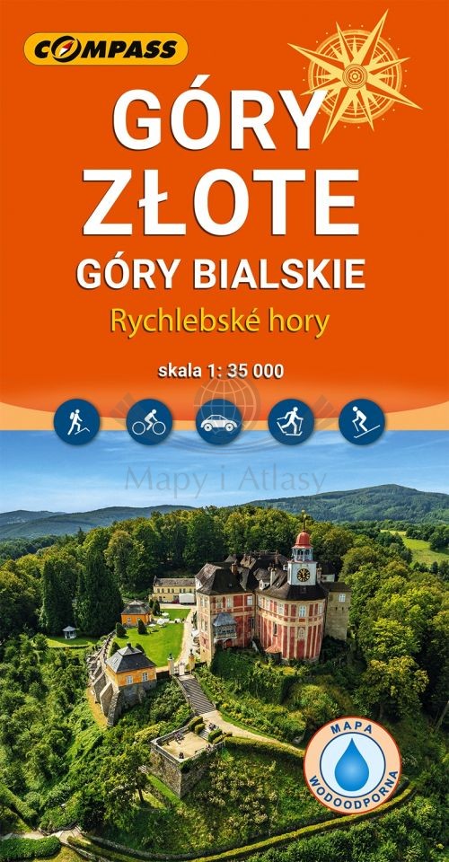 Góry Złote, Rychlebske Hory. Laminowana mapa turystyczna. Wyd. 2025. Compass