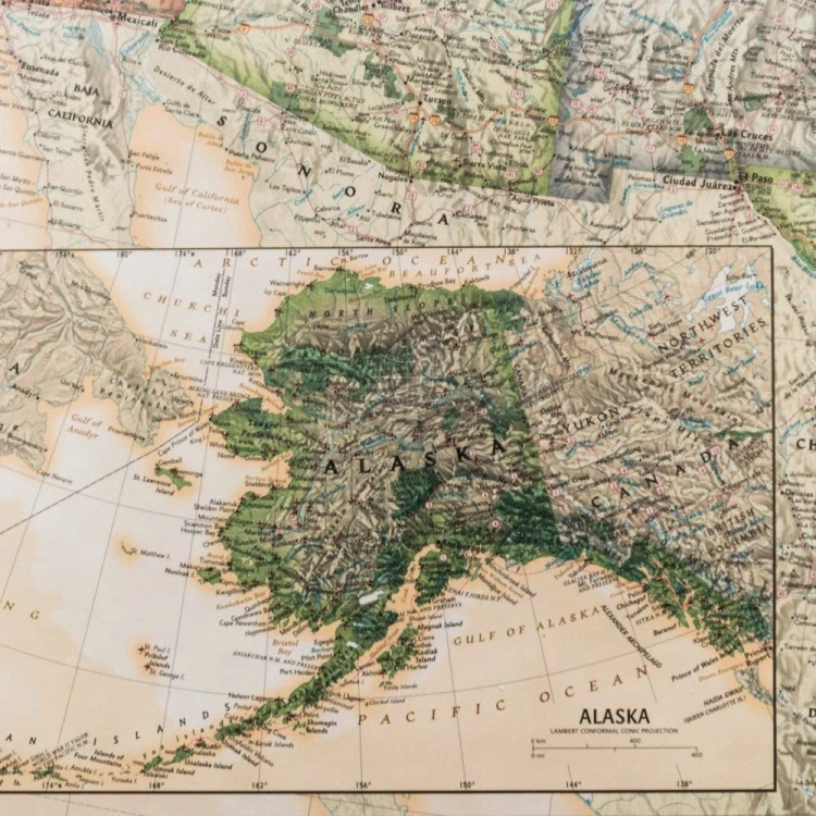 USA / Stany Zjednoczone 1:4 557 000. Mapa ekskluzywna. Wersja do wpinania. National Geographic. Fragment 4