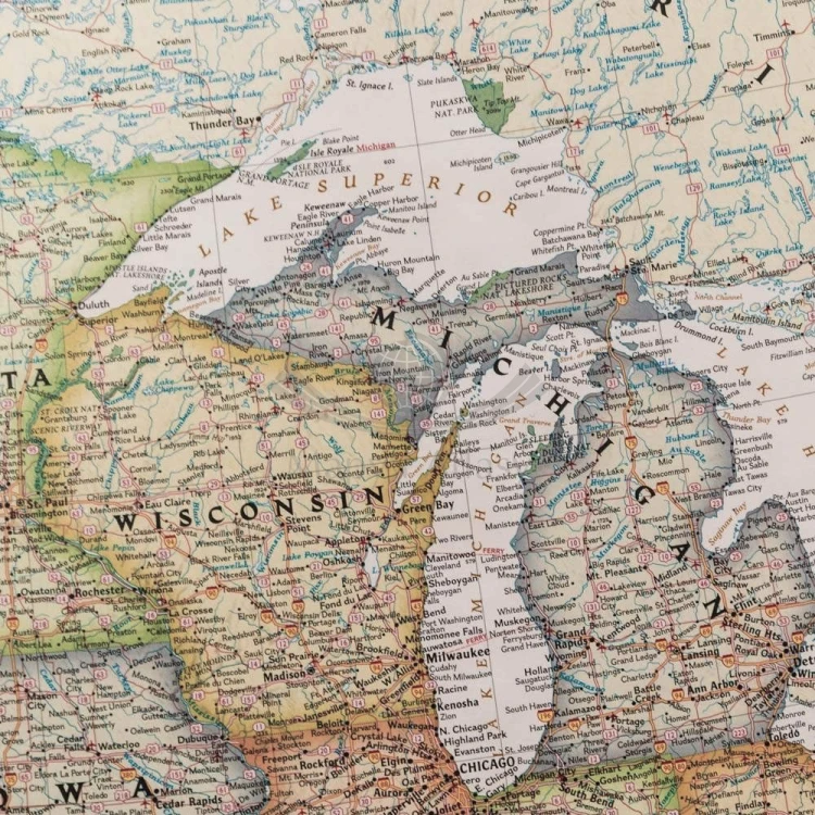 USA / Stany Zjednoczone 1:4 557 000. Mapa ekskluzywna. Wersja magnetyczna. National Geographic. Fragment 5