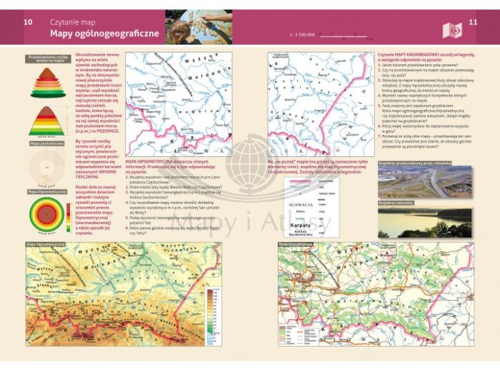 Pierwszy atlas geograficzny. Szkoła podstawowa. Wyd. 2025/2026 wydawnictwa Demart. Przykładowe strony 1