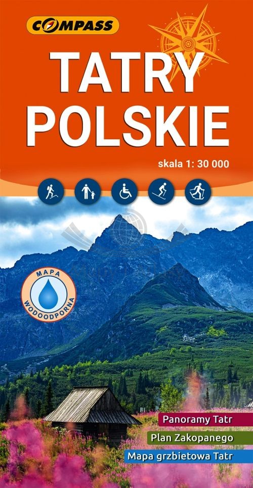 Tatry Polskie 1:30 000. Laminowana mapa turystyczna. Wyd. 2025. Compass