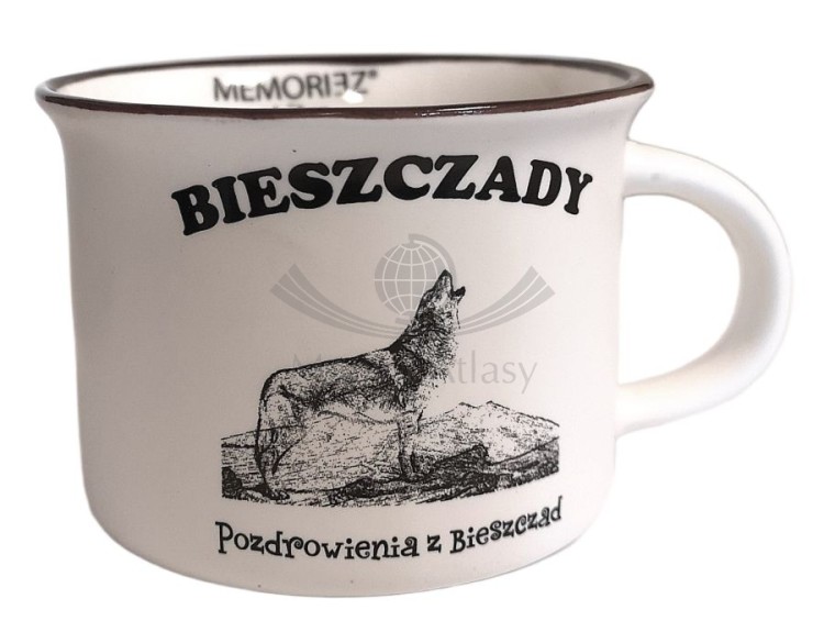 Bieszczady. Kubek ceramiczny. Kolor biały