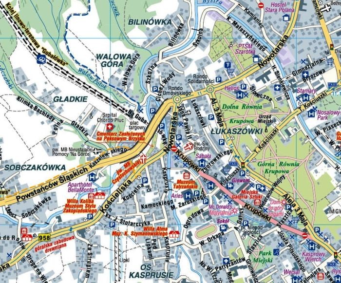 Tatry i Zakopane. Laminowana mapa kieszonkowa / Plan miasta wydawnictwa Compass. Fragment 2
