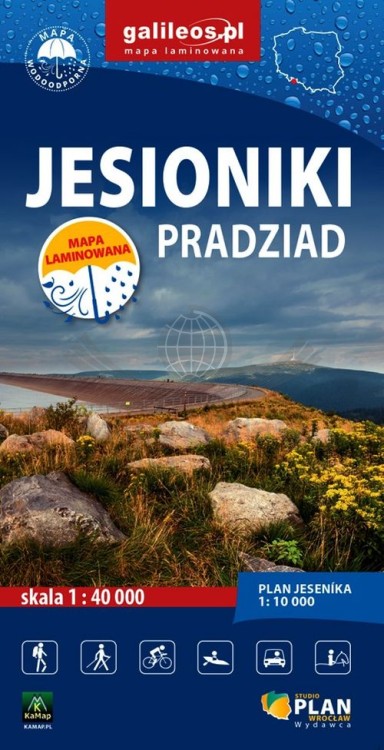 Jesioniki / Pradziad, Jesenik. Laminowana mapa turystyczna wydawnictwa Galileos. Okładka