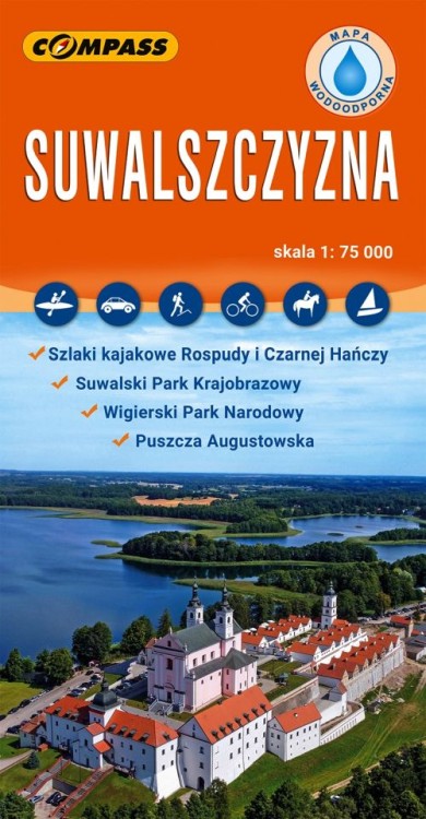 Suwalszczyzna. Laminowana mapa turystyczna wydawnictwa Compass. Okładka