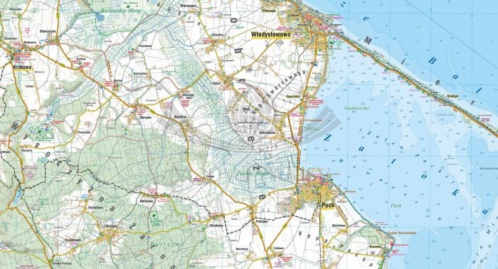 Kaszubskie Wybrzeże Bałtyku 1:55 000. Kaszuby Północne. Laminowana mapa turystyczna wydawnictwa Compass. Fragment 1