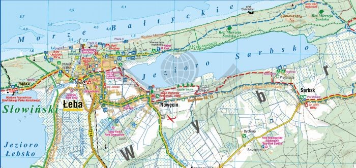 Kaszubskie Wybrzeże Bałtyku 1:55 000. Kaszuby Północne. Laminowana mapa turystyczna wydawnictwa Compass. Fragment 2