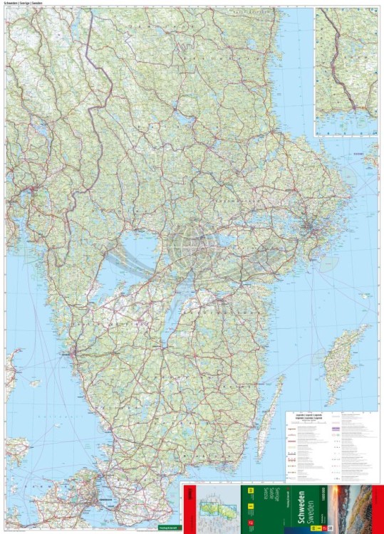 Szwecja 1:600 000. Mapa samochodowo-turystyczna wydawnictwa Freytag & Berndt. Strona pierwsza