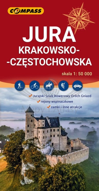Jura Krakowsko-Częstochowska 1:50 000. Mapa turystyczna wydawnictwa Compass. Okładka
