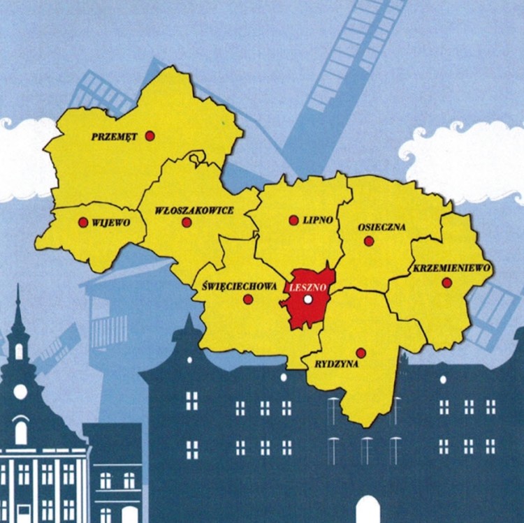 Leszno Region 1:85 000. Mapa turystyczno-rowerowa wydawnictwa TopMapa. Zasięg