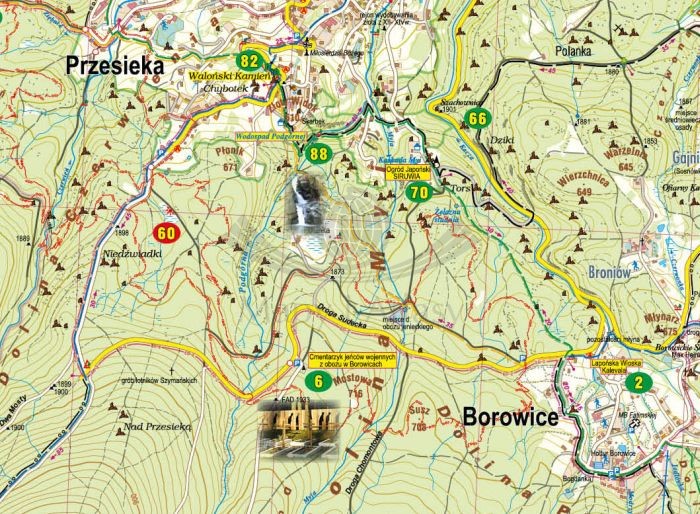 Karkonosze dla aktywnych 1:30 000. Mapa turystyczna wydawnictwa Galileos. Fragment