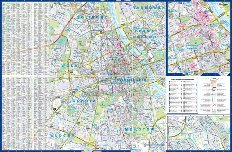 Warszawa. Laminowana mapa / Plan miasta + Miniprzewodnik wydawnictwa ExpressMap. Strona druga