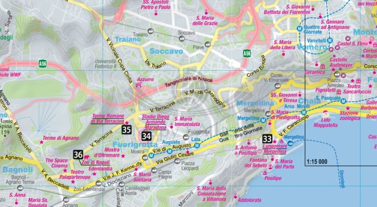 Neapol i okolice. Laminowana mapa turystyczna + Miniprzewodnik wydawnictwa ExpressMap. Fragment 2