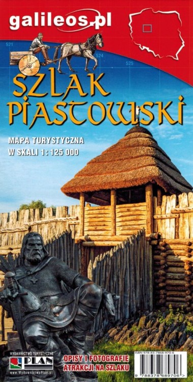 Szlak Piastowski. Poznań-Gniezno-Inowrocław. Mapa turystyczna wydawnictwa Galileos. Okładka