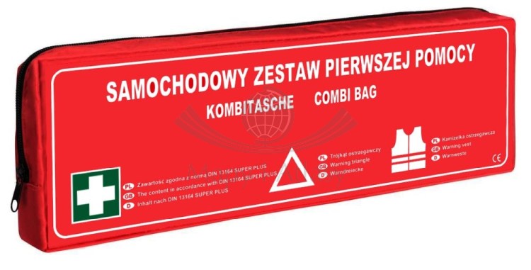 Samochodowy zestaw pierwszej pomocy SUPER BAG DIN 13164 PLUS