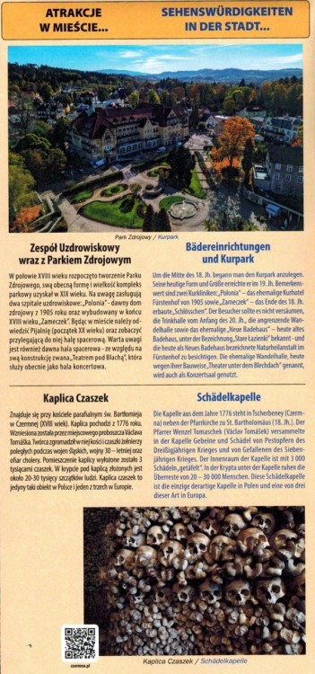 Kudowa-Zdrój. Mapa turystyczna / Plan miasta wydawnictwa Galileos. Informator - przykładowy fragment